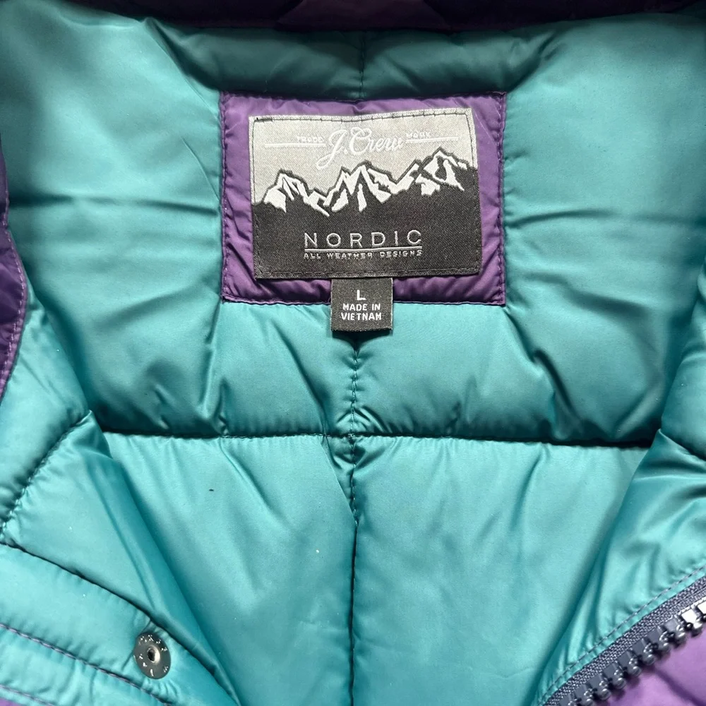 J. Crew Teal and Purple Puffer Vest - Picture 3 of 4